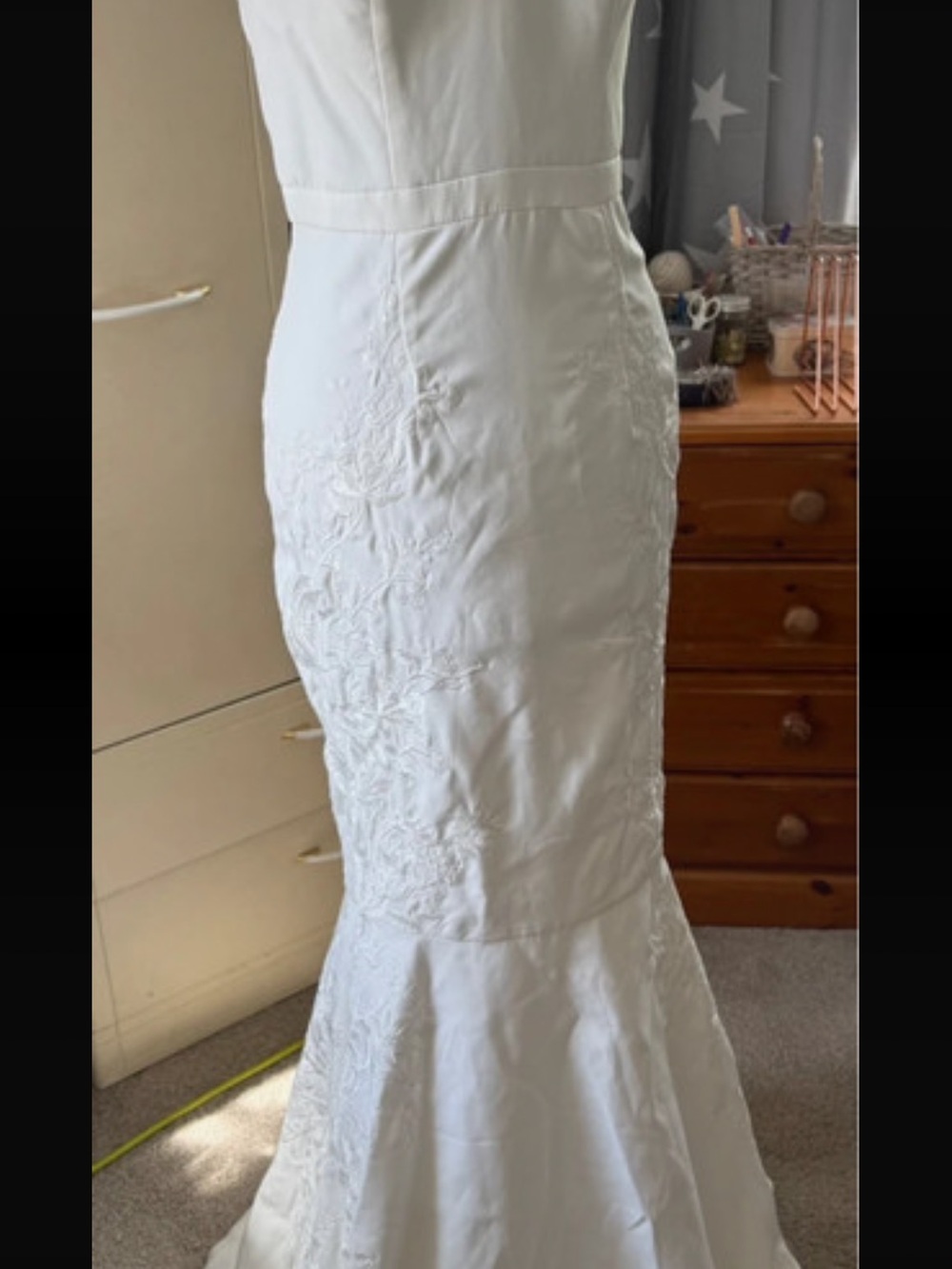 Chi Chi London White Embroidered Mermaid Gown